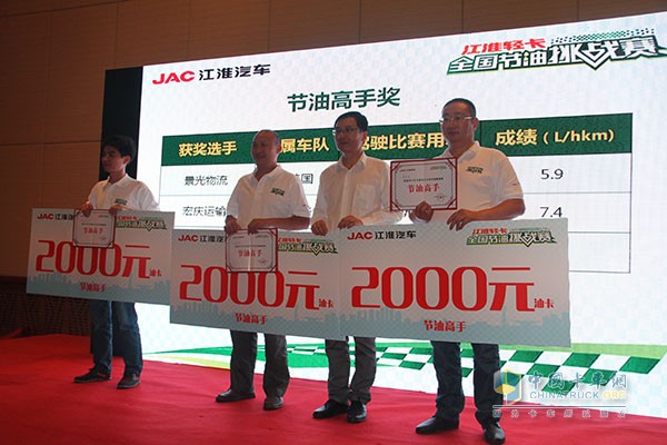 帥鈴邁斯福5.9L/100km 江淮輕卡節(jié)油賽上海總決賽完美收官！