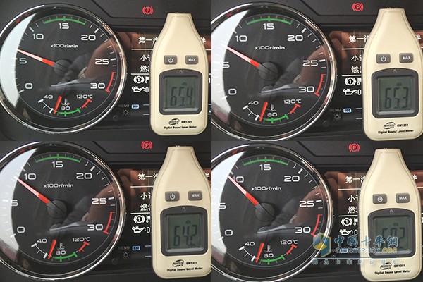 發(fā)動機轉(zhuǎn)速怠速、700r/min、800r/min、900r/min駕駛室內(nèi)部噪音
