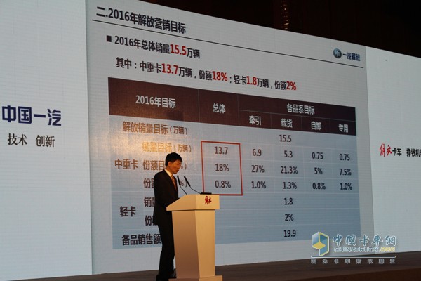 一汽解放汽車有限公司黨委書記、黨委副總經(jīng)理胡漢杰