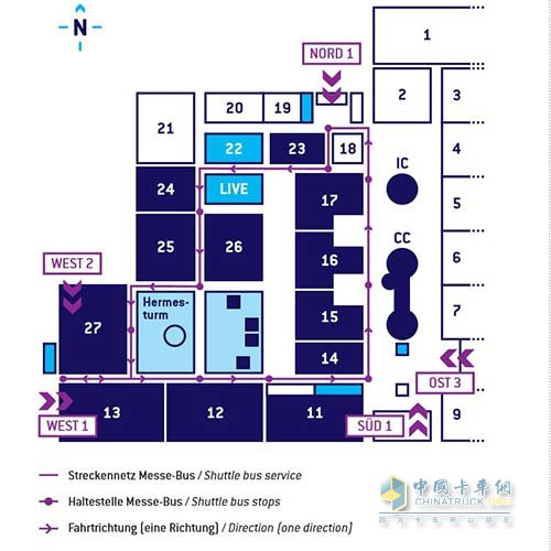 2016 IAA展館分布圖