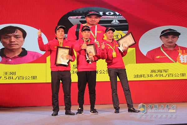 2016年中國重汽曼技術產品高效節(jié)油實況挑戰(zhàn)賽前三甲