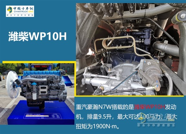 重汽豪瀚N7W搭載的是濰柴WP10H發(fā)動(dòng)機(jī)