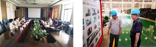 與華菱汽車(chē)有限公司黨委書(shū)記、董事長(zhǎng)劉漢如進(jìn)行交流