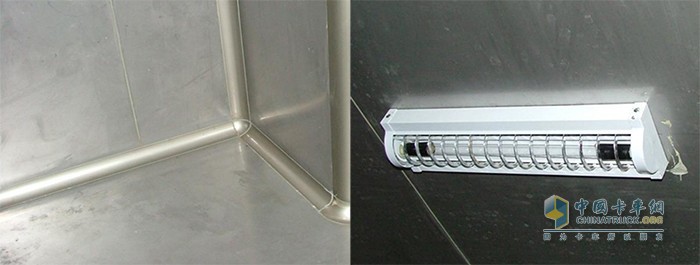 車(chē)廂內(nèi)圓弧型轉(zhuǎn)角與紫外線殺菌燈