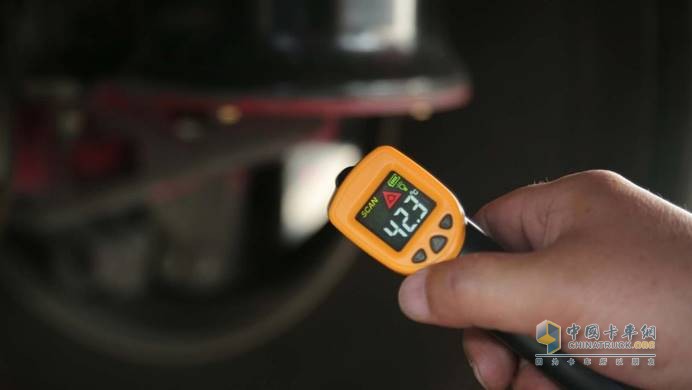 40公里長下坡后,乘龍H7剎車盤測試溫度42.3℃