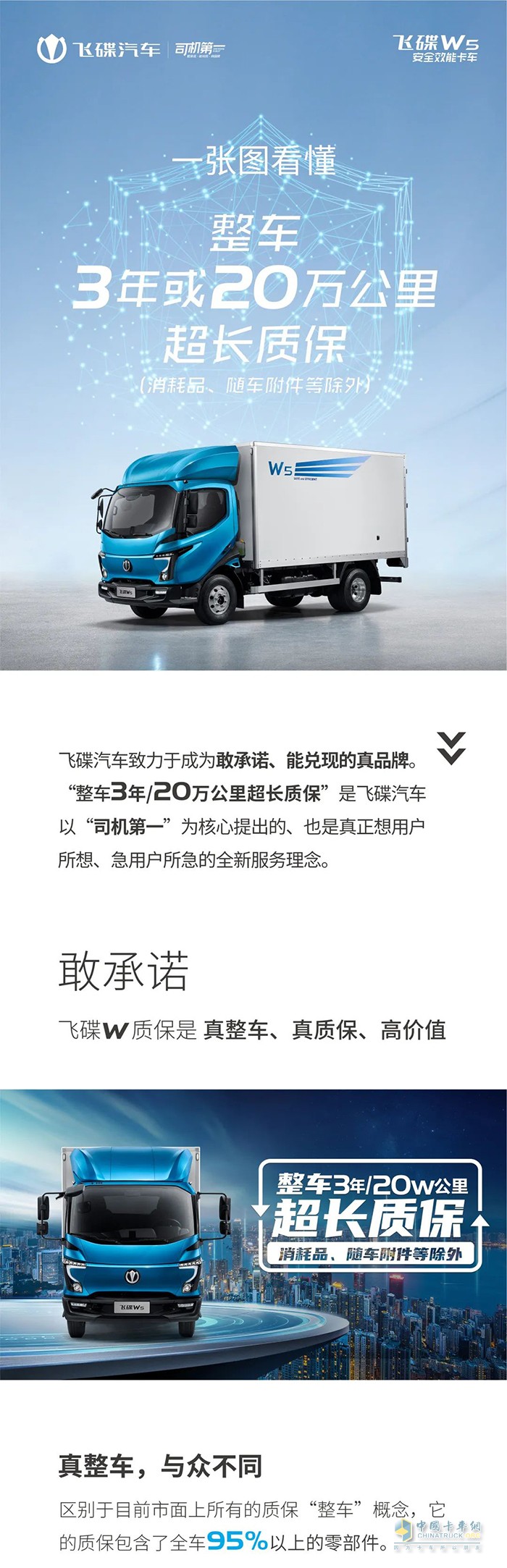 一圖看懂飛碟W整車3年或20萬(wàn)公里超長(zhǎng)質(zhì)保