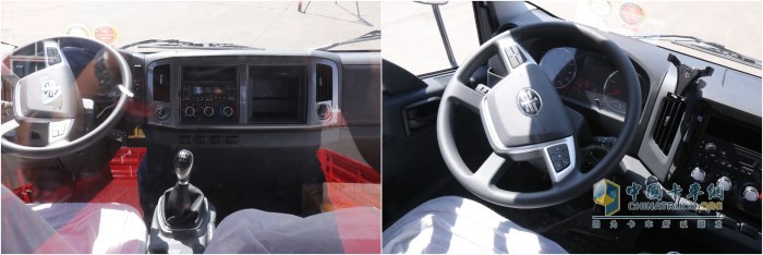 解放J6F與虎VH均采用四副式多功能方向盤