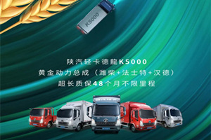 陜汽輕卡德龍K5000 用超長質(zhì)保迎鳥鳴夏忙 