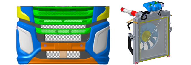 大網(wǎng)孔通透式格柵、大尺寸電控風扇保證發(fā)動機運行溫度適宜