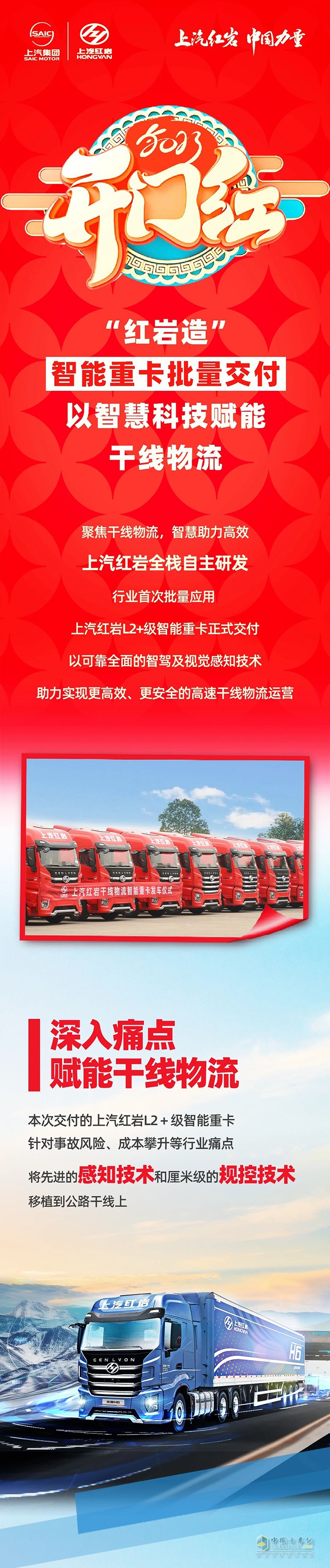  “紅巖造”智能重卡批量交付，以智慧科技賦能干線物流