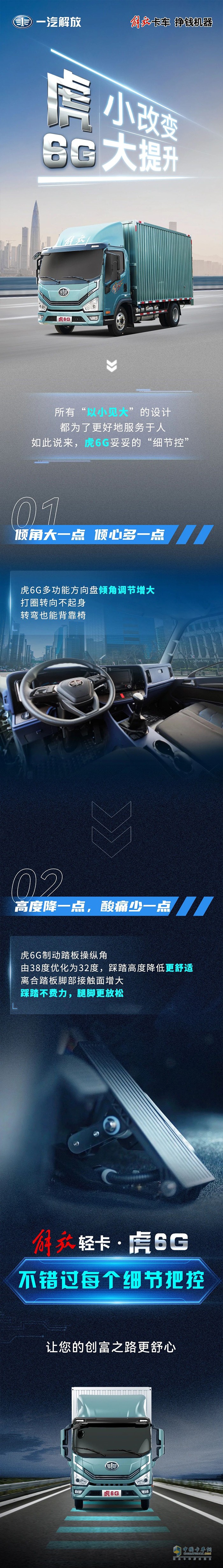 解放輕卡虎6G:妥妥“細(xì)節(jié)控”讓您的創(chuàng)富之路更舒心！