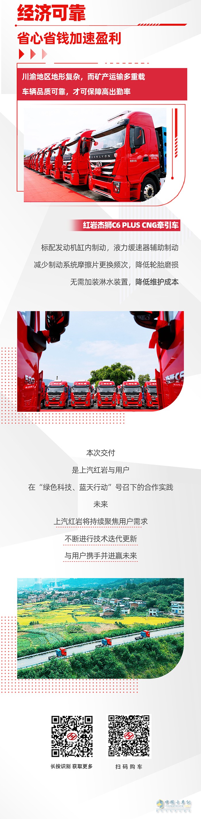 上汽紅巖100臺CNG牽引車交車暨戰(zhàn)略合作簽約儀式圓滿舉行！