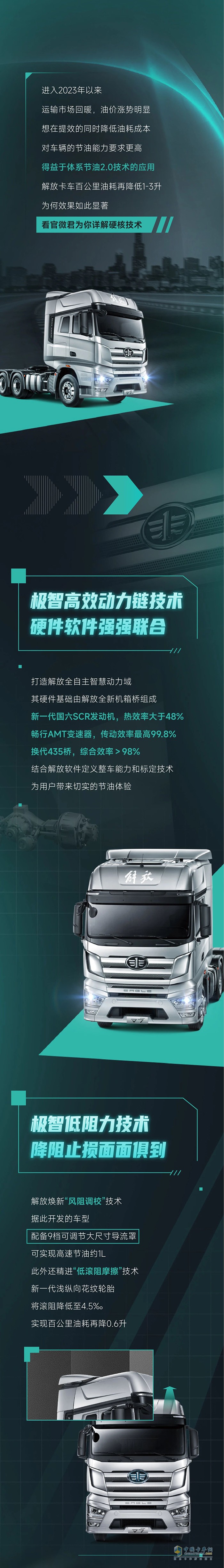 解放卡車(chē):體系節(jié)油2.0技高一籌，百公里油耗再降1-3升！