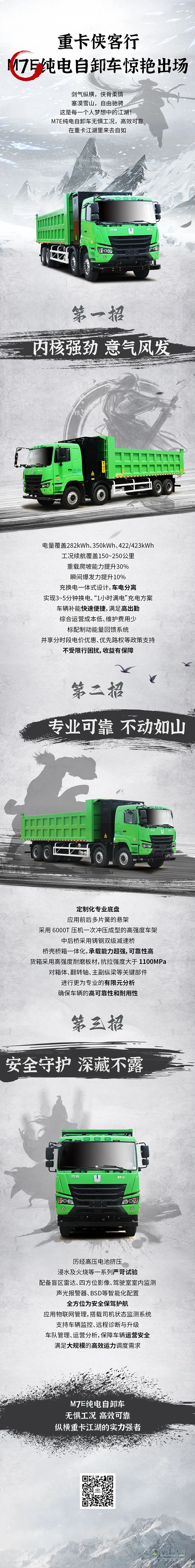 重卡俠客行漢馬M7E純電自卸車(chē)驚艷出場(chǎng)