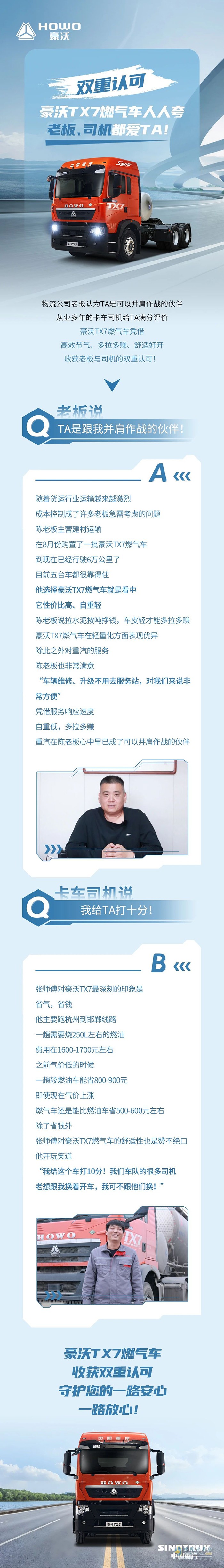 雙重認(rèn)可！豪沃TX7燃?xì)廛嚾巳丝?，老板司機(jī)都愛TA！