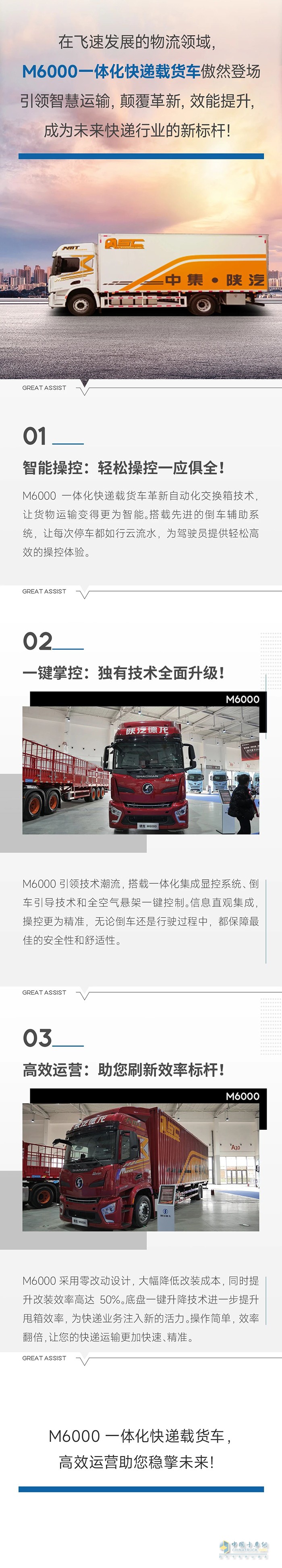 中集陜汽M6000一體化快遞載貨車：顛覆效率，引領(lǐng)未來