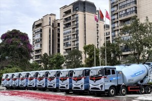 廣西盛天批量購入10臺三一純電動攪拌車