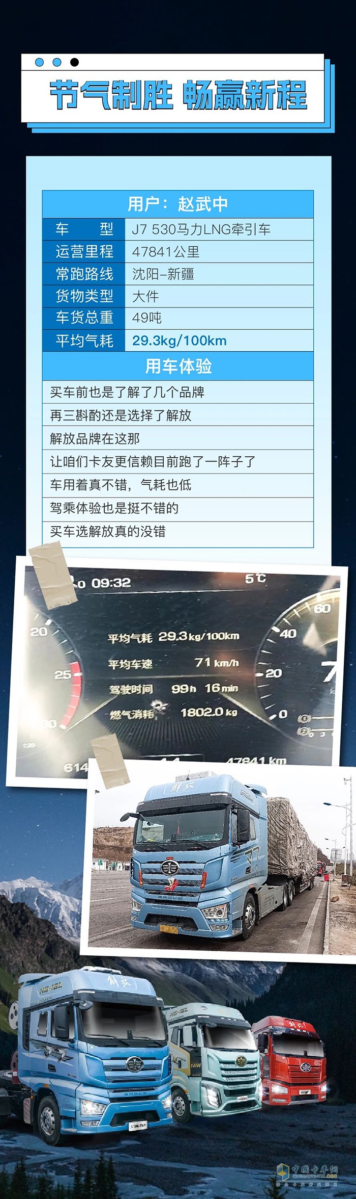 百公里氣耗29.3kg！趙師傅買(mǎi)車(chē)只認(rèn)準(zhǔn)解放品牌！