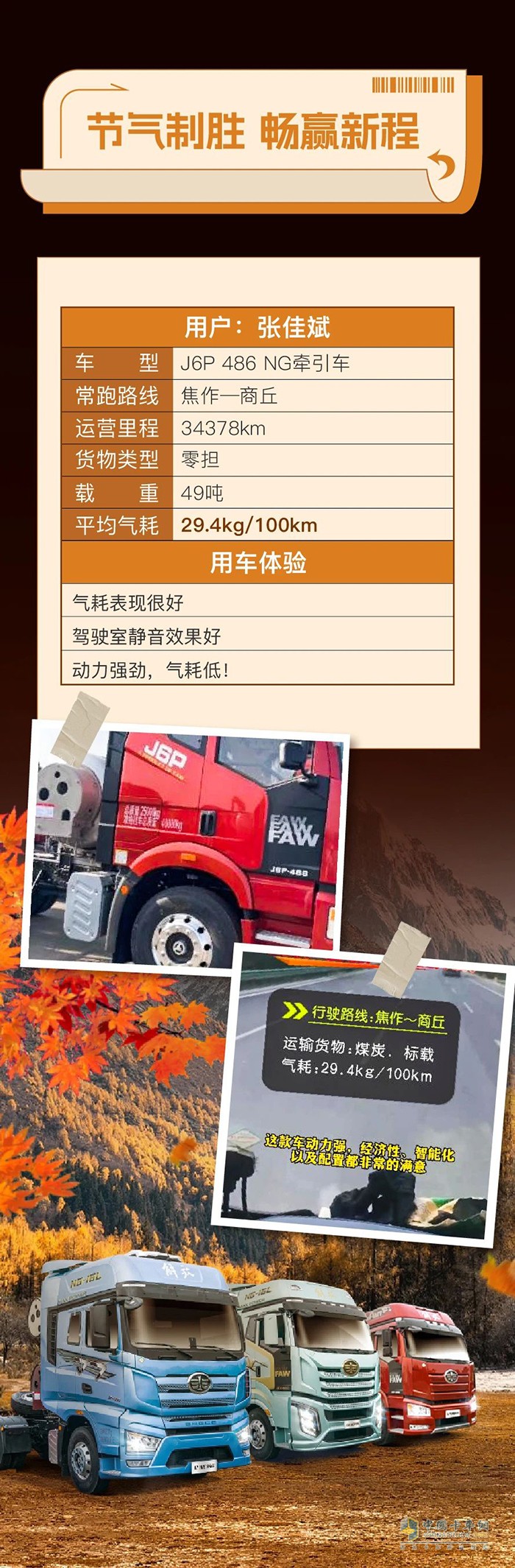 百公里氣耗29.4kg，張師傅駕駛J6P輕松應(yīng)對(duì)長(zhǎng)途運(yùn)輸