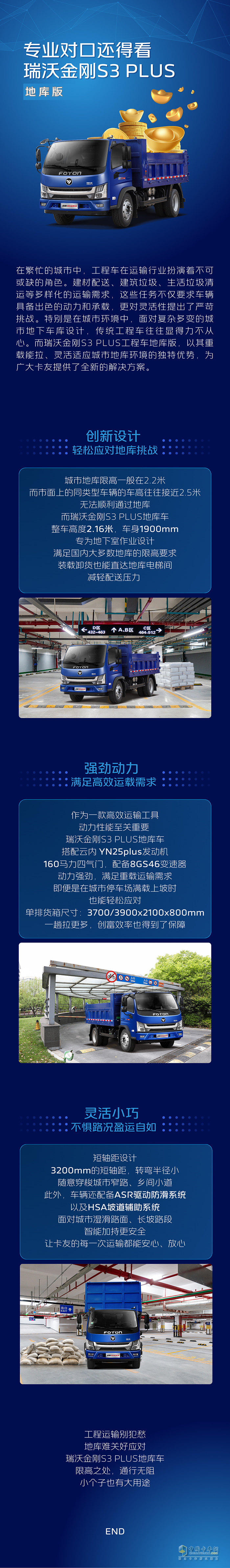 瑞沃金剛S3 PLUS地庫版，城市地庫運(yùn)輸別犯愁，選TA專業(yè)對(duì)口！