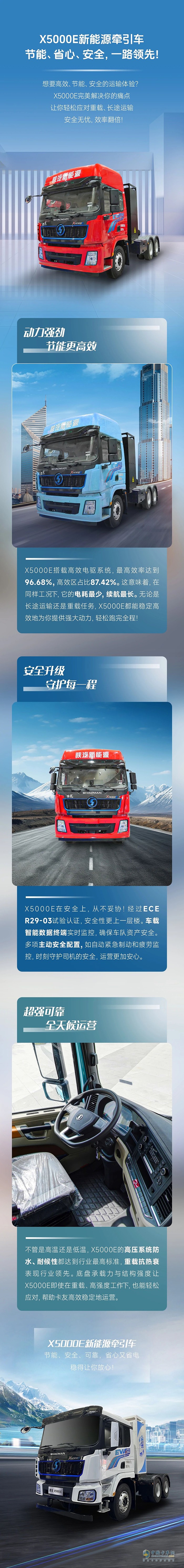 陜汽X5000E新能源牽引車(chē)：節(jié)能、省心、安全，一路領(lǐng)先！