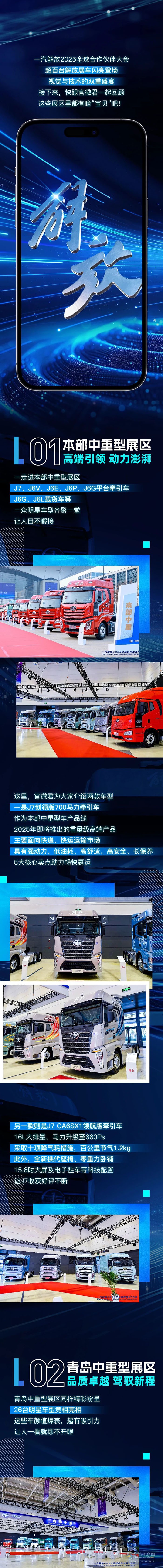 盛況！一汽解放百臺(tái)展車閃耀青島，速來圍觀！