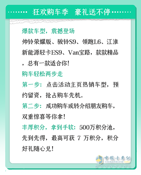 江淮1卡煥新風暴來襲，卡友福利盛宴，不容錯過
