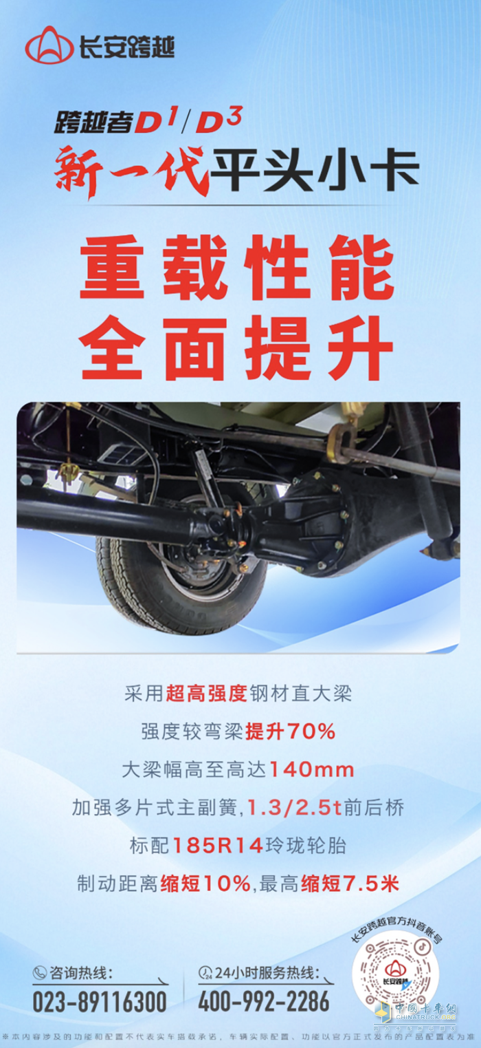 長(zhǎng)安跨越D1/D3:重載性能全面提升!