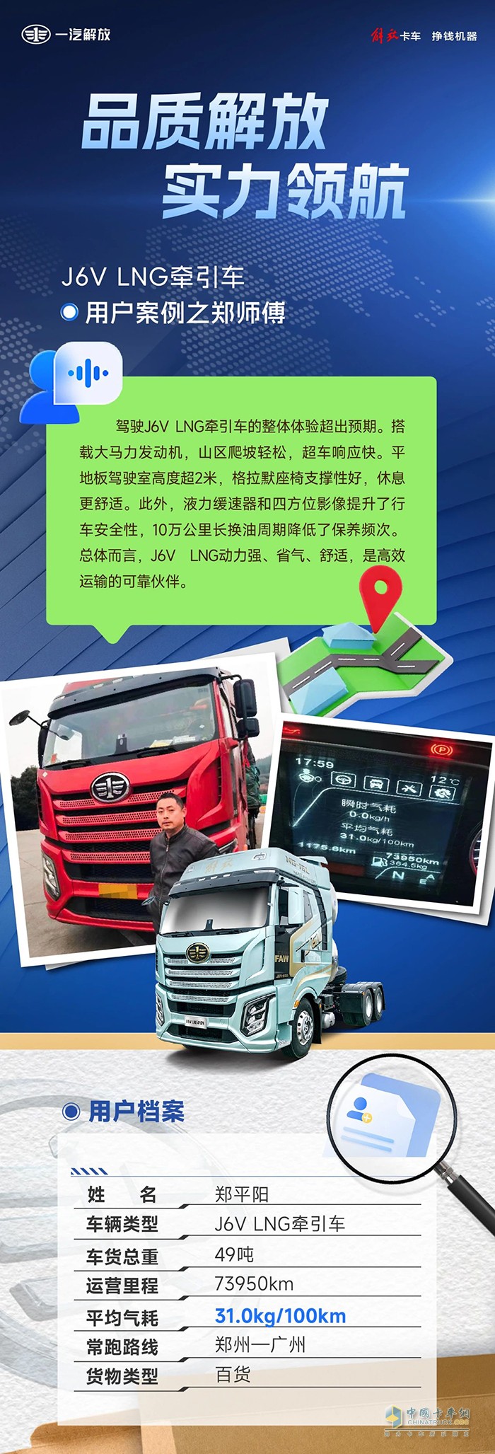 效率高，氣耗低，解放J6V值得推薦！