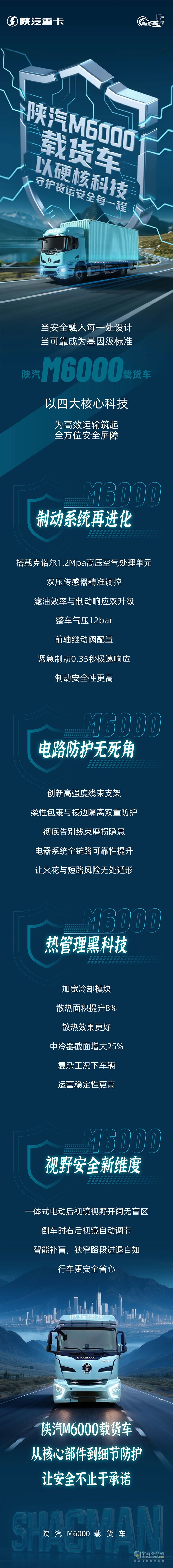 陜汽M6000載貨車:以硬核科技，守護貨運安全每一程!