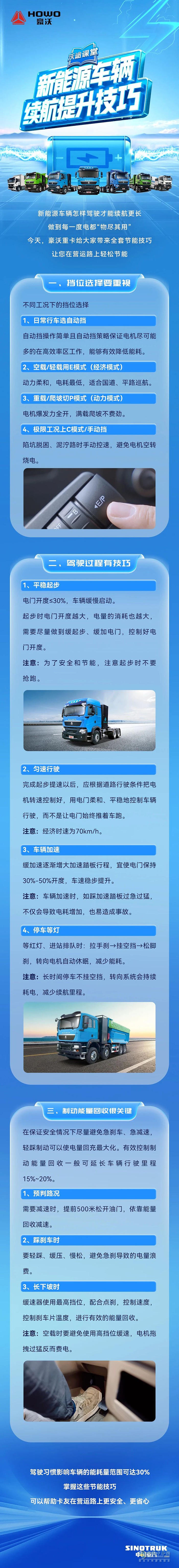 中國重汽豪沃:新能源車輛續(xù)航提升技巧