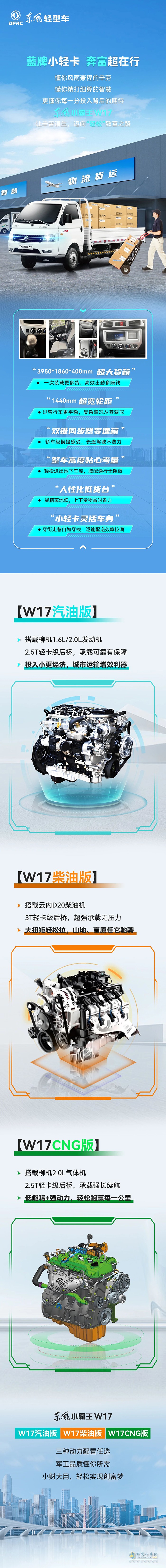 東風(fēng)小霸王W17，藍(lán)牌小輕卡奔富超在行
