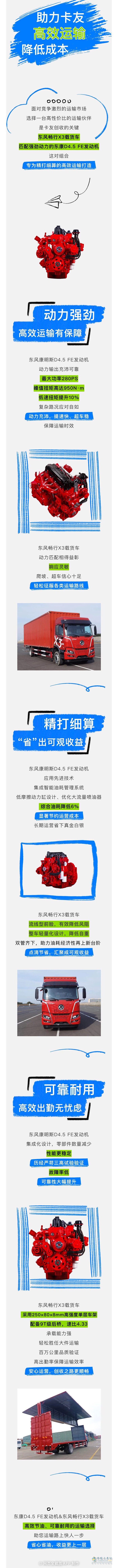 東風(fēng)康明斯D4.5 FE&東風(fēng)暢行X3:高效節(jié)油，創(chuàng)收路上的堅實后盾