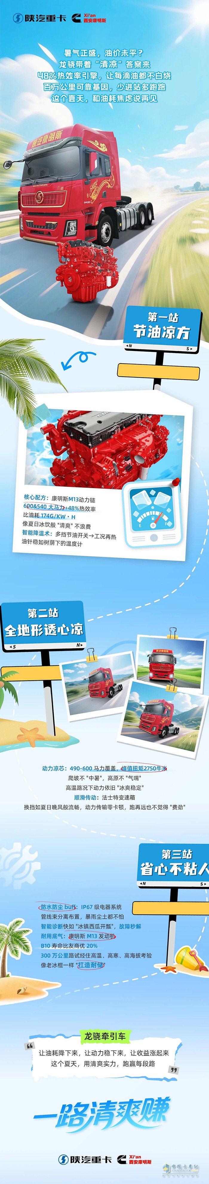 高溫暢行有“涼方”！康明斯M13發(fā)動機省油高效更可靠