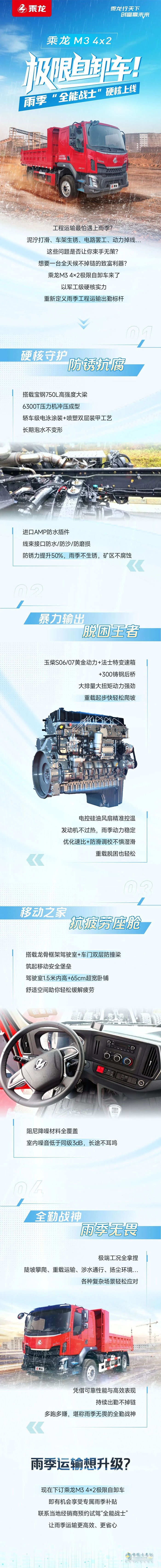乘龍M3 4×2極限自卸車，雨季“全能戰(zhàn)士”硬核上線！