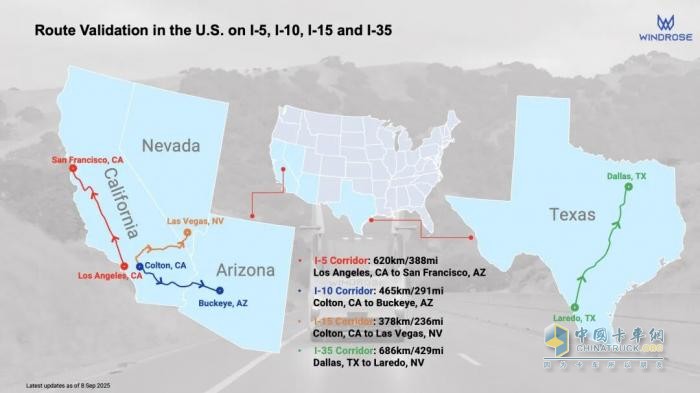 葦渡Windrose 670km長(zhǎng)續(xù)航純電重卡率先拿下北美市場(chǎng)“全通行證”