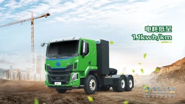 電耗低至1.1度電/km，乘龍H5新能源牽引車不簡單