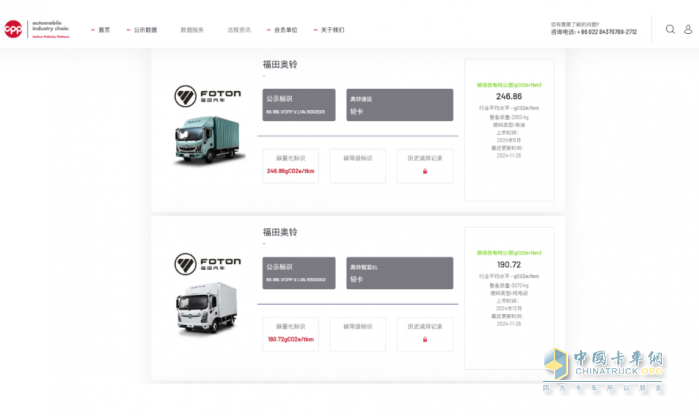 “碳”路先鋒 福田奧鈴兩款車型榮膺首批商用車碳足跡標(biāo)識(shí)