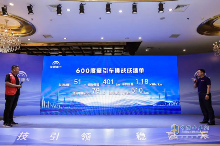 刷新純電重卡續(xù)航新高度，宇通600度純電牽引車新品上市！