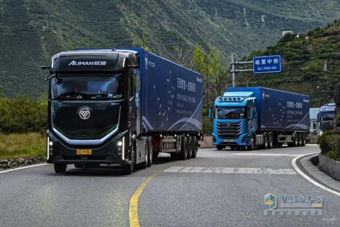 馳騁318天路！福田歐曼銀河混動重卡硬核性能征服高海拔險途